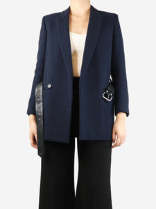 Saint Laurent Navy blue belted wool jacket - size UK 8