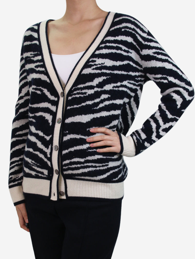Blue zebra patterned cardigan - size S Knitwear Madeleine Thompson 