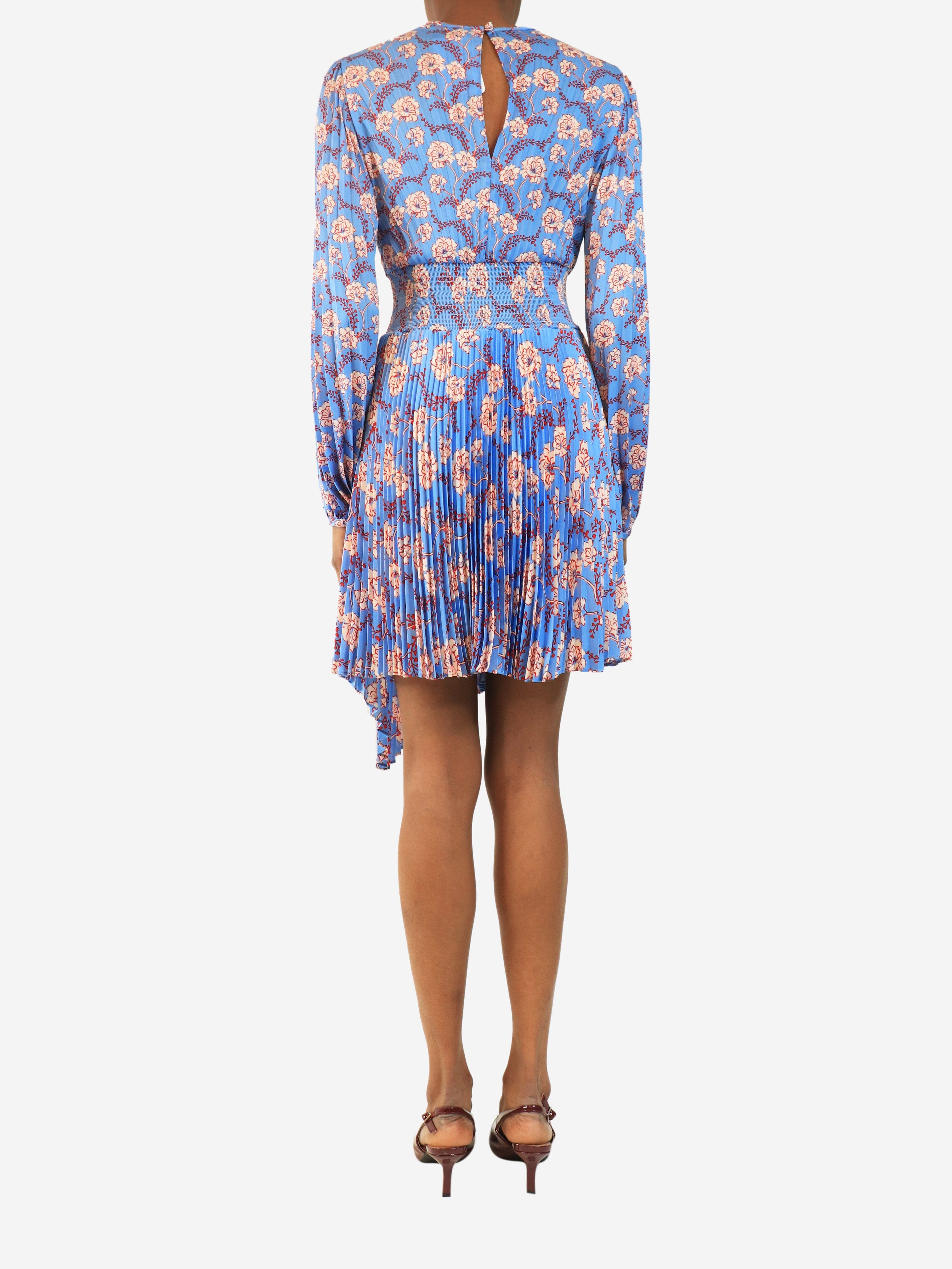 Blue floral pleated midi dress - size 6 Dresses A.L.C. 