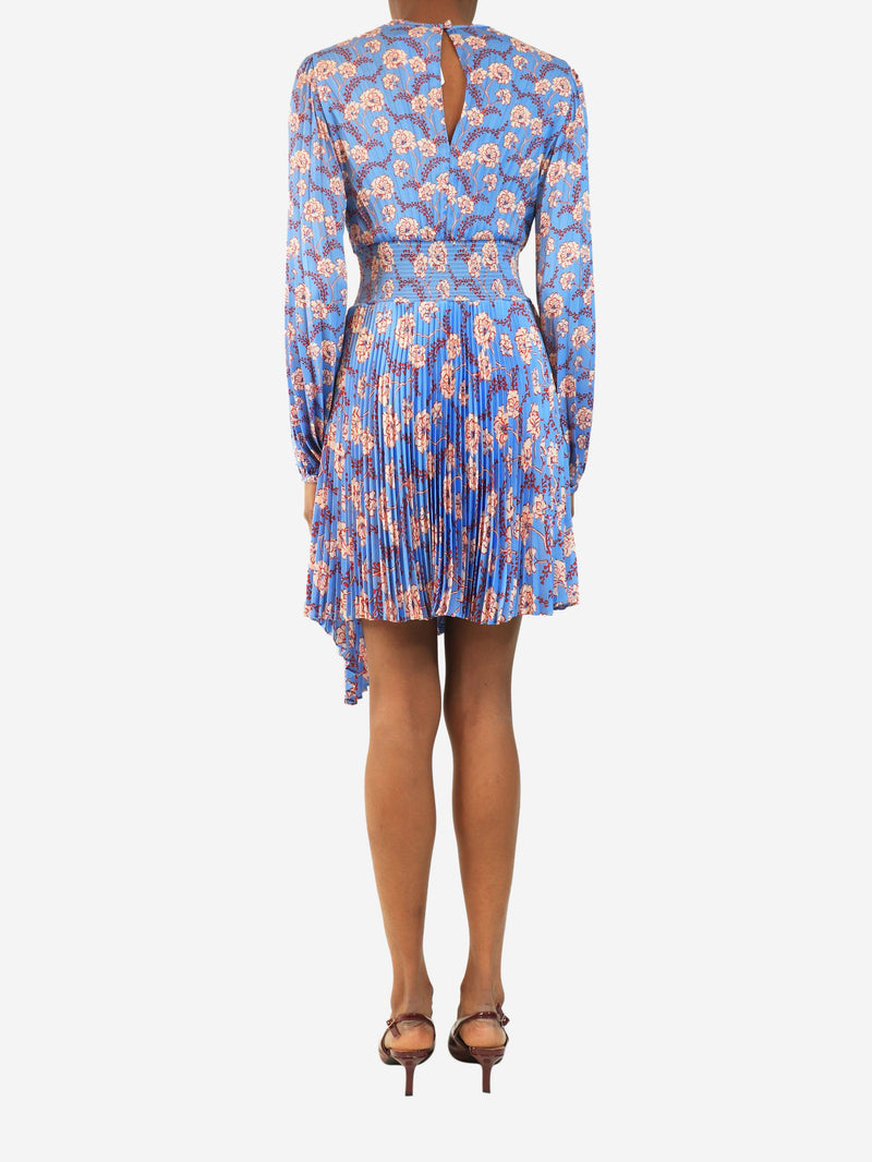 Blue floral pleated midi dress - size 6 Dresses A.L.C. 