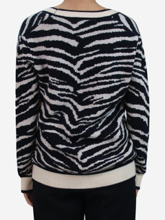 Blue zebra patterned cardigan - size S Knitwear Madeleine Thompson 