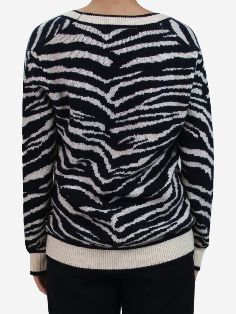 Blue zebra patterned cardigan - size S Knitwear Madeleine Thompson 