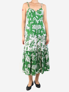 Farm Rio Green floral printed cotton midi dress - size S