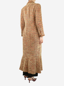 Chanel Rust tweed long coat - size UK 8