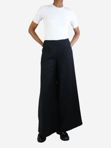 Osman Black wide-leg pocket trousers - size UK 6