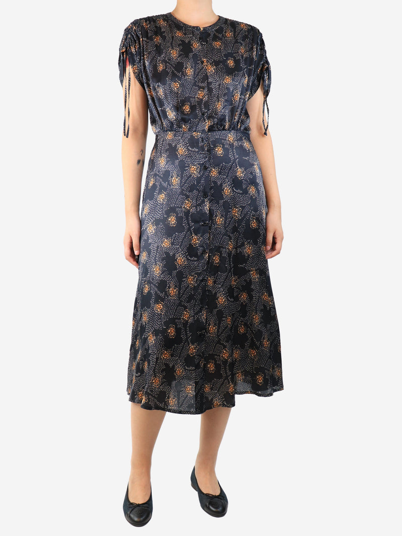 Black silk-blend printed midi dress - size M Dresses Sessun 