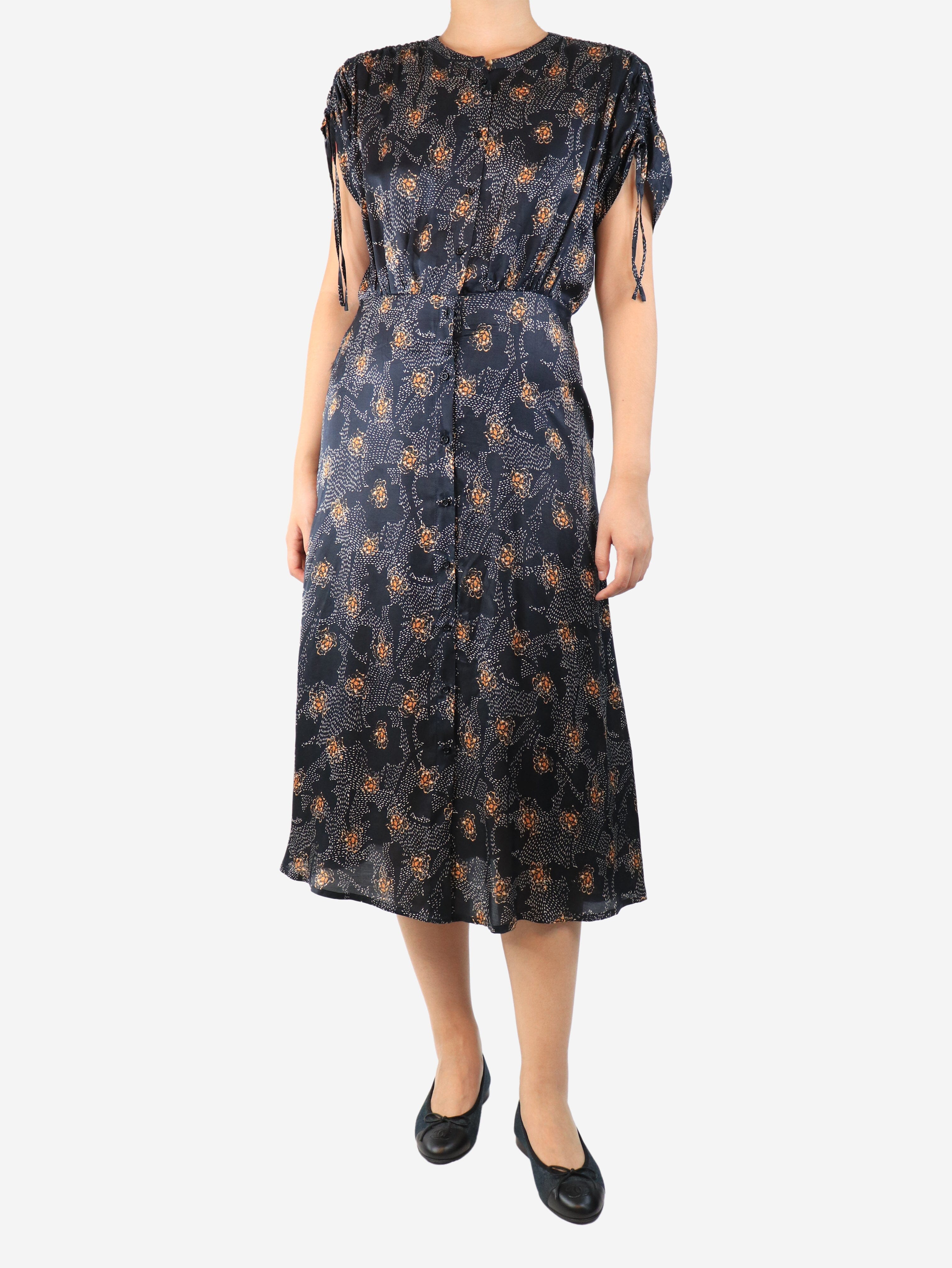 Black silk-blend printed midi dress - size M Dresses Sessun 