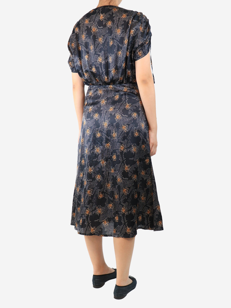 Black silk-blend printed midi dress - size M Dresses Sessun 