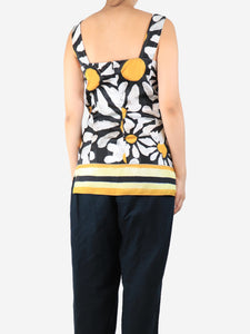 Marni Black daisy-print cami top - size UK 8