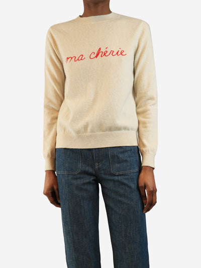 Cream Ma Cherie cashmere jumper - size UK 8 Knitwear Jumper 1234 
