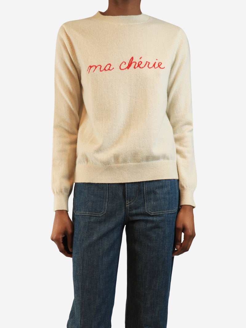 Cream Ma Cherie cashmere jumper - size UK 8 Knitwear Jumper 1234 
