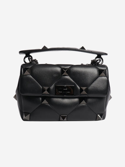 Black leather roman stud cross-body bag Cross-body Bags Valentino 