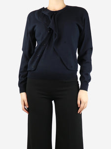 Lemaire Navy blue Trompe L'Oeil cardigan jumper - size S