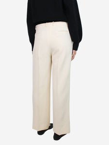Loro Piana Cream straight-leg cropped trousers - size UK 12