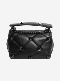 Black leather roman stud cross-body bag Cross-body Bags Valentino 