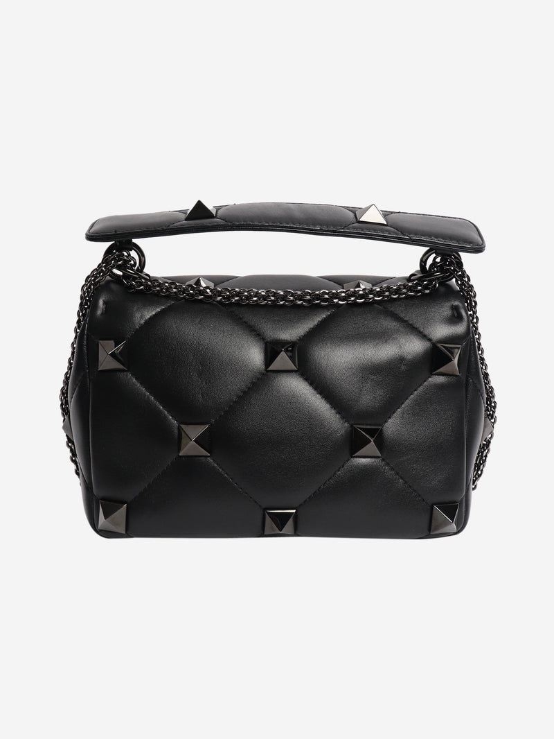 Black leather roman stud cross-body bag Cross-body Bags Valentino 