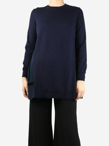 Prada Navy wool long-sleeve top  - size UK 8