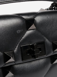 Black leather roman stud cross-body bag Cross-body Bags Valentino 