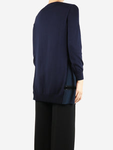 Prada Navy wool long-sleeve top  - size UK 8