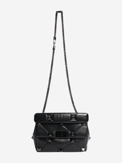Black leather roman stud cross-body bag Cross-body Bags Valentino 