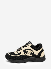 Black and beige printed CC suede trainers - size EU 40 Trainers Chanel 
