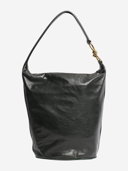 Dark green leather knot shoulder bag product image