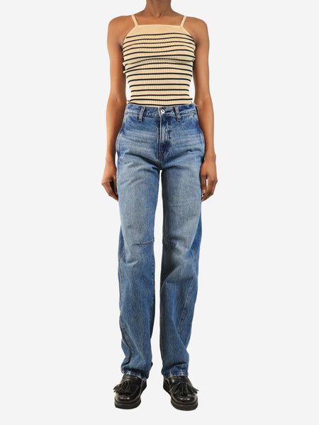 Blue high-rise barrel-leg jeans - size XS alternate image