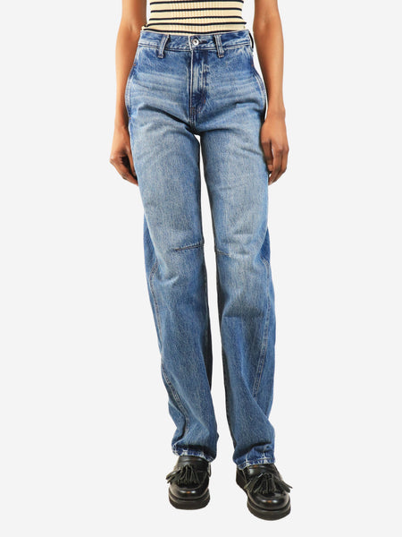 Blue high-rise barrel-leg jeans - size XS product image