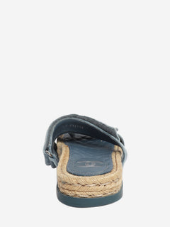 Blue velvet CC espadrille slide sandals - size EU 40 Flat Shoes Chanel 