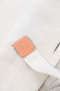 Loewe Neutral belted linen-blend midi dress - size UK 8
