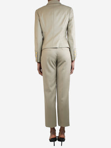 Chanel Beige wool jacket and trouser set - size UK 8