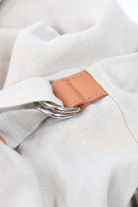 Loewe Neutral belted linen-blend midi dress - size UK 8