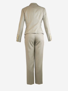 Chanel Beige wool jacket and trouser set - size UK 8