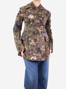 Marni Multicoloured double-breasted floral jacket - size UK 8