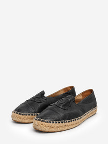 Black lambskin CC espadrilles - size EU 42 Flat Shoes Chanel 