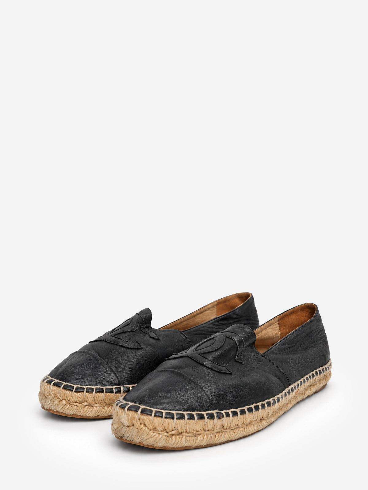 Black lambskin CC espadrilles - size EU 42 Flat Shoes Chanel 