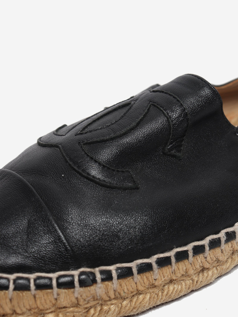 Black lambskin CC espadrilles - size EU 42 Flat Shoes Chanel 
