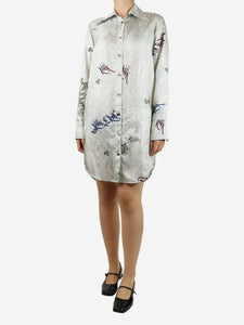 Zadig & Voltaire Grey printed silk shirt dress - size S