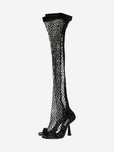 Jimmy Choo Black Mixon 100 thigh high boots - size EU 37 (UK 4)