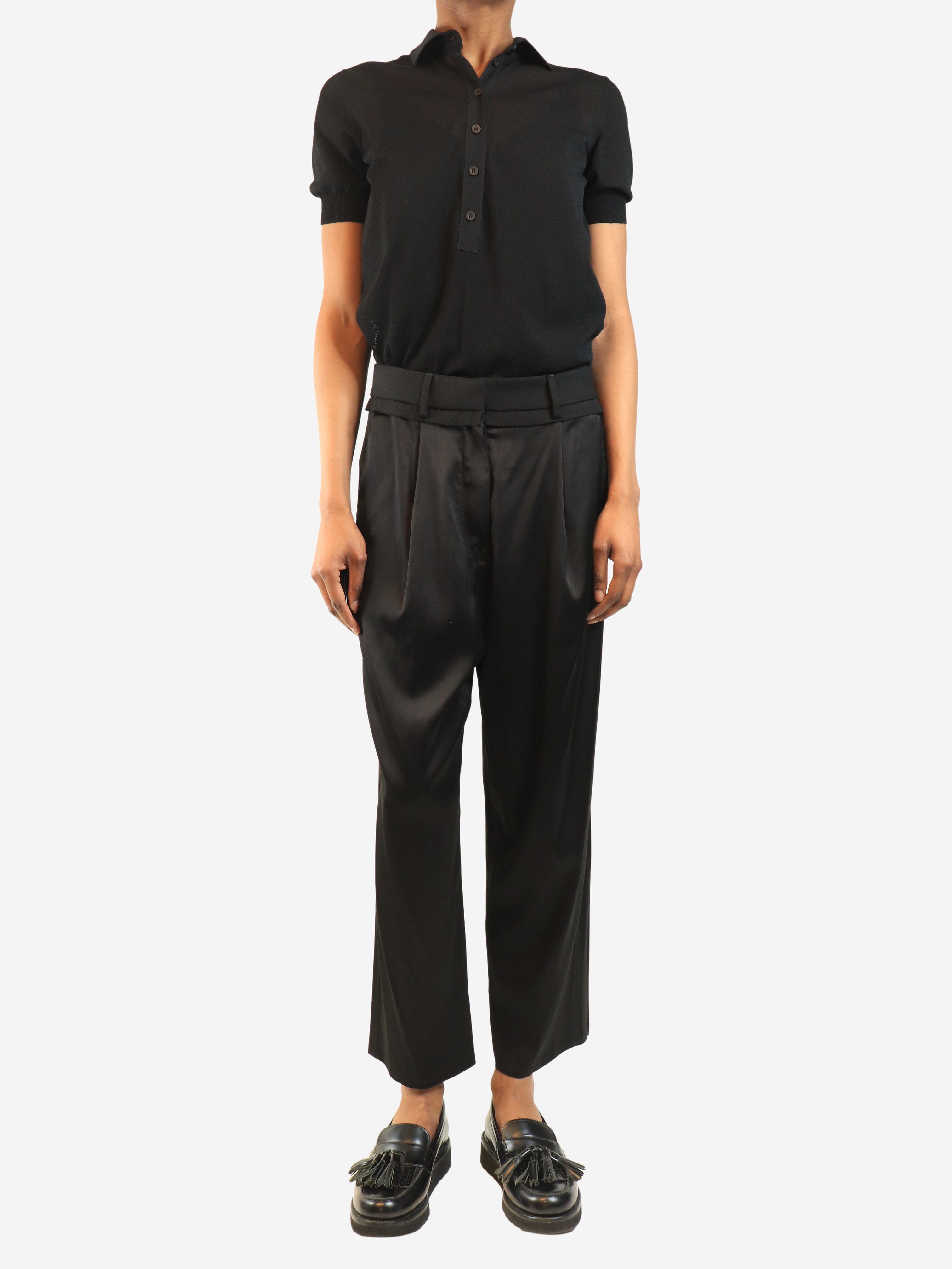 Black satin trousers - size UK 8 Trousers MM6 Maison Margiela 