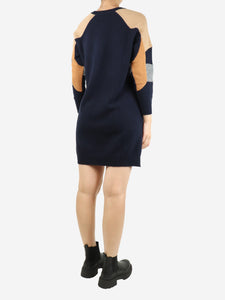 Celine Navy blue panelled long jumper - size S