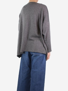 Eskandar Dark grey oversized lurex sweater - One Size