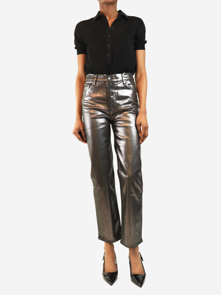Metallic grey Le Sleek Straight jeans - size UK 8 alternate image