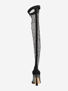 Jimmy Choo Black Mixon 100 thigh high boots - size EU 37 (UK 4)