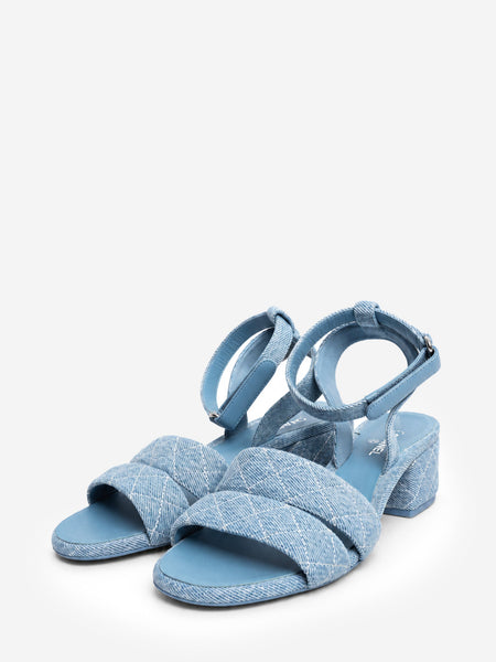 Blue quilted denim sandals - size EU 40 alternate image