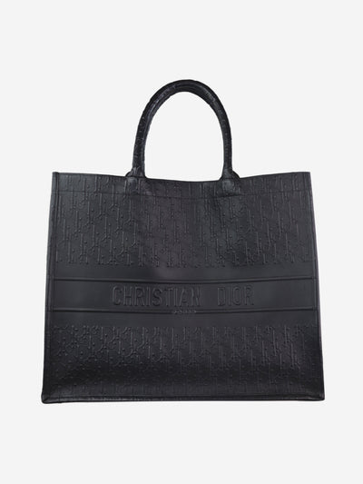 Black 2022 large oblique calfskin embossed book tote Tote Bags Christian Dior 