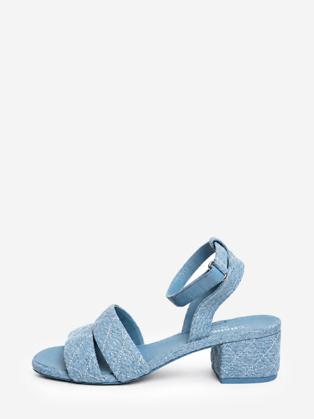 Blue quilted denim sandals - size EU 40 product image