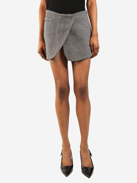 Grey wool mini skirt - size UK 8 product image