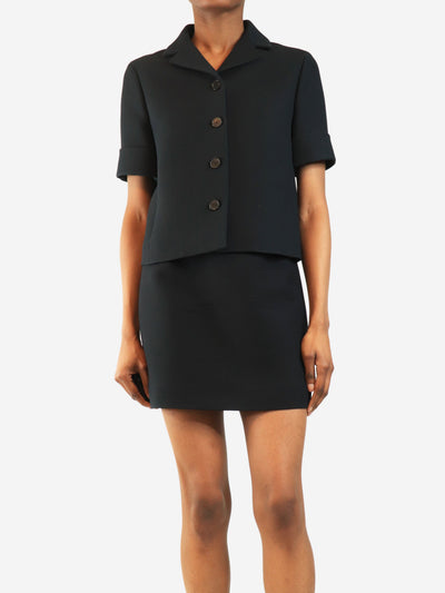Black wool-blend jacket and mini skirt set - size UK 8 Sets Dior 