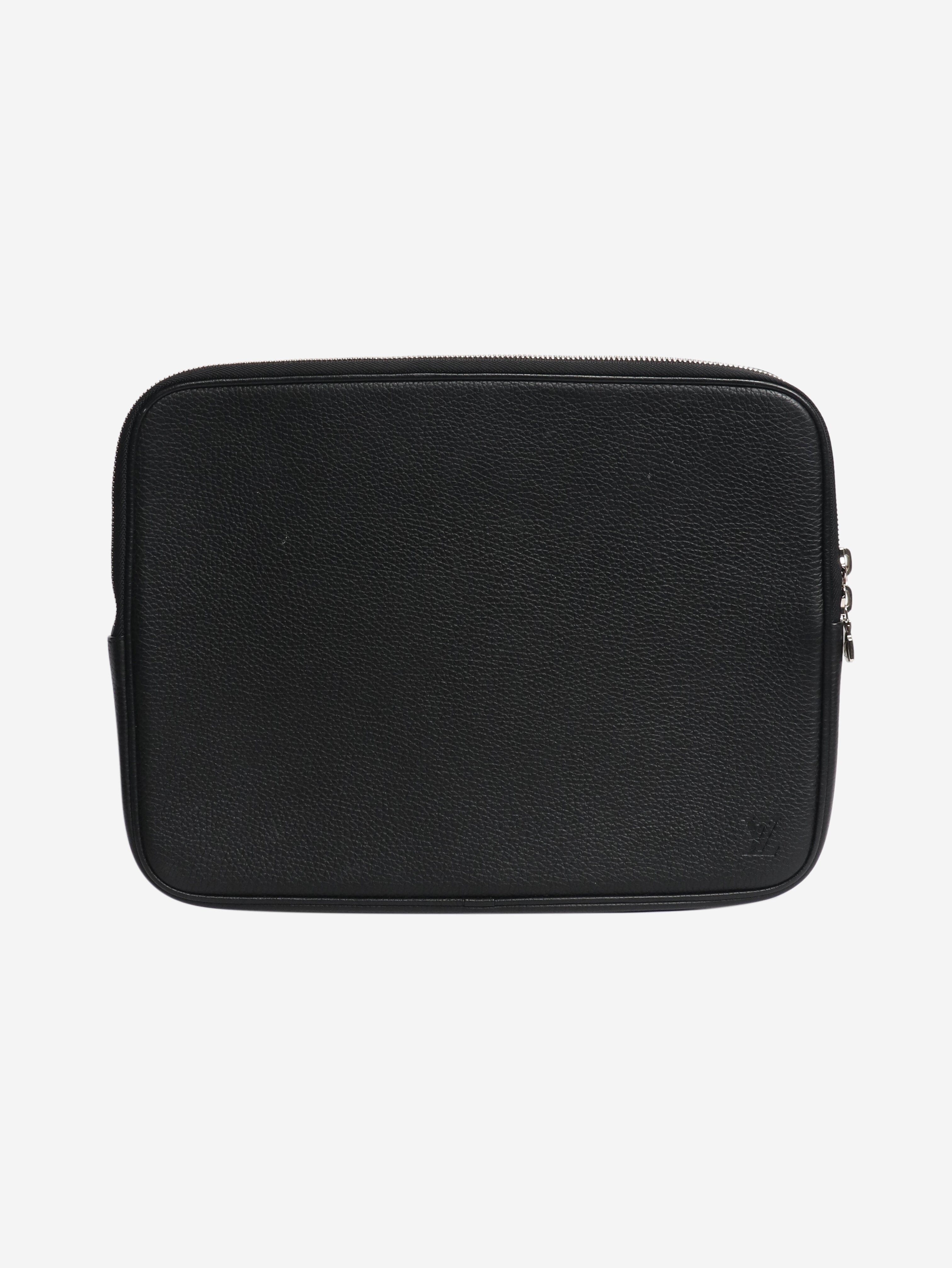 Louis Vuitton pre-owned black leather laptop case | Sign of the Times
